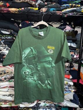 Vintage 90s Pro Player Greenbay Packers Coach Green Shirt Size Large